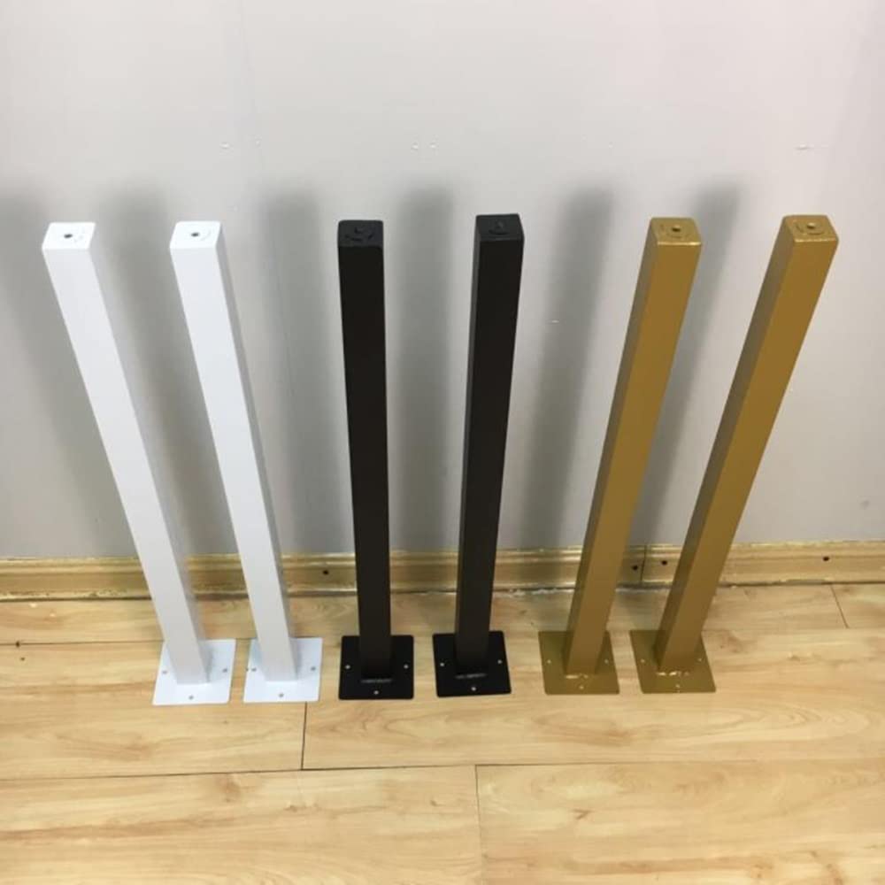 Heavy Duty 4X Square Iron Desk Legs 700mm Tall - DIY Furniture Legs for Computer Desk, Office Table, Workbench - Sturdy White Metal Legs 720mm for Home & Office DIY Projects