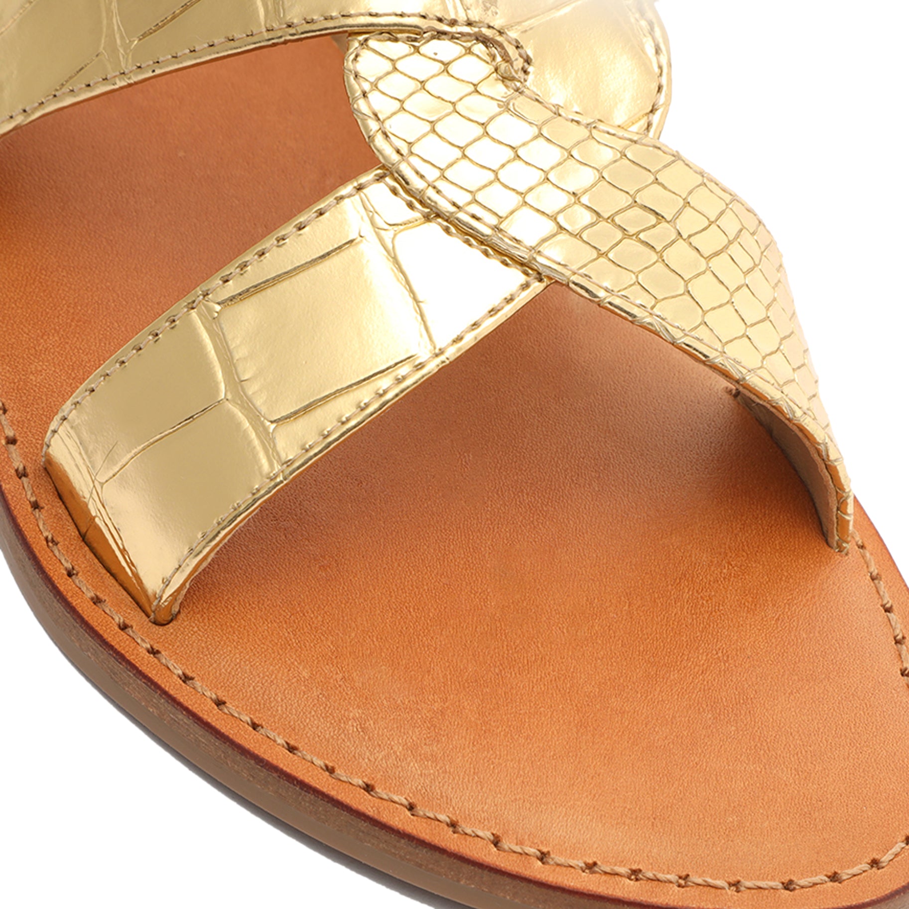 Rita Metallic Leather Sandal - Women's Gladiator Sandals with Chunky Heel | Comfortable Summer Casual Shoes for Beach, Party & Vacation