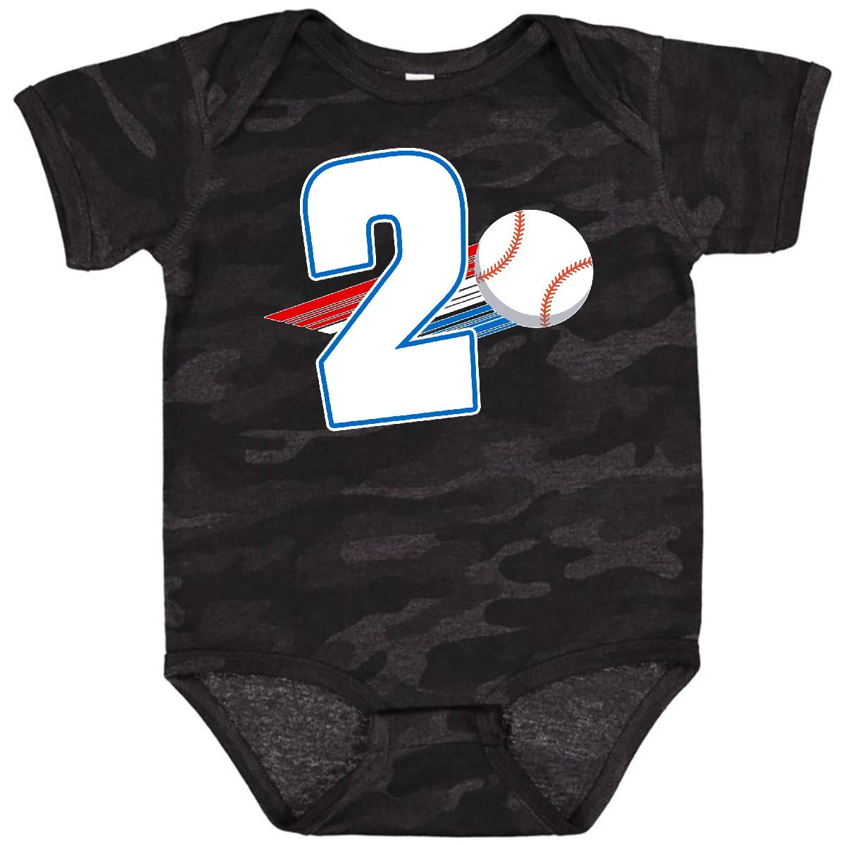 Inktastic 2nd Birthday Baseball Baby Bodysuit - Cute Baseball Themed Outfit for Toddler's Second Birthday Party, Photo Shoot & Special Occasions