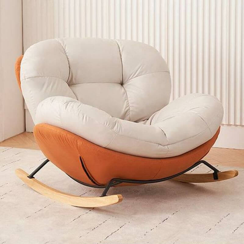 Modern Natural Wood Rocking Chair - Indoor Non-Scratch Stain-Resistant Armless Design for Living Room, Nursery & Relaxation