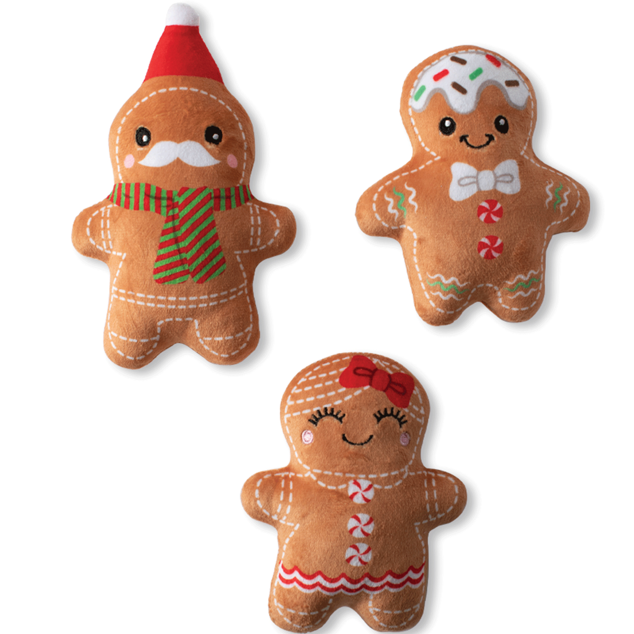 Fringe Gingerbread Dog Toys - Everything Brown Chew Toys for Small & Large Dogs - Perfect for Playtime, Training & Teething Relief