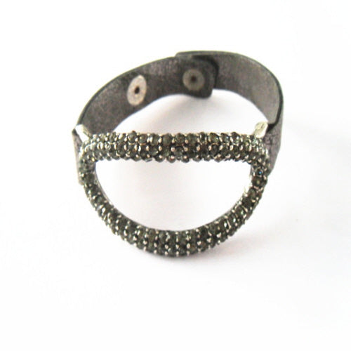 Black Diamond Leather Bracelet for Men & Women - Stylish & Durable Handmade Leather Cuff Bracelet - Perfect for Casual Wear, Gifts & Special Occasions