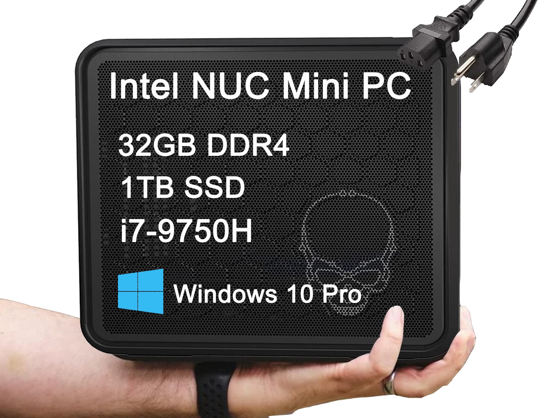 Intel NUC 9 NUC9i7QNX Mini PC - Intel Core i7-9750H 6-Core, 32GB RAM, 1TB PCIe SSD, Thunderbolt 3 x2, WiFi 6, HDMI, Windows 10 Pro - Compact Gaming & Business Desktop for Home Office, Streaming & Esports (3-Year Warranty)