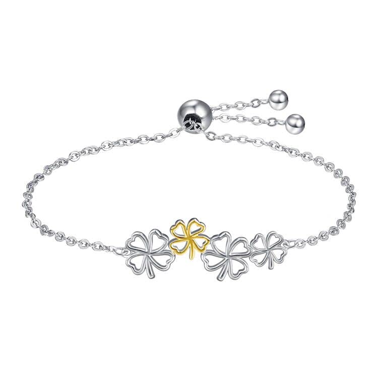 Lucky Clover Bracelet for Women - 925 Sterling Silver Four Leaf Clover Charm Bracelet, Good Luck Jewelry Gift for Her, Birthday, Anniversary, Christmas (Perfect for Daily Wear & Special Occasions)
