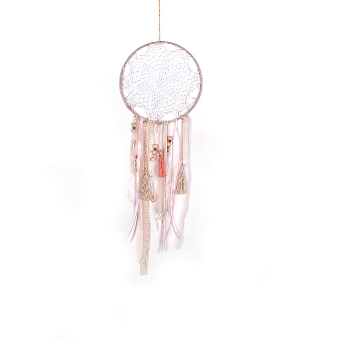 ARTIBETTER 20cm Bohemian Dream Catcher with Tassels & Lace - Handmade Wall Hanging Decor for Girls Room, Wedding, Birthday Party, Nursery & Home Decoration | Perfect for Boho Bedroom, Baby Shower & Festival Decor