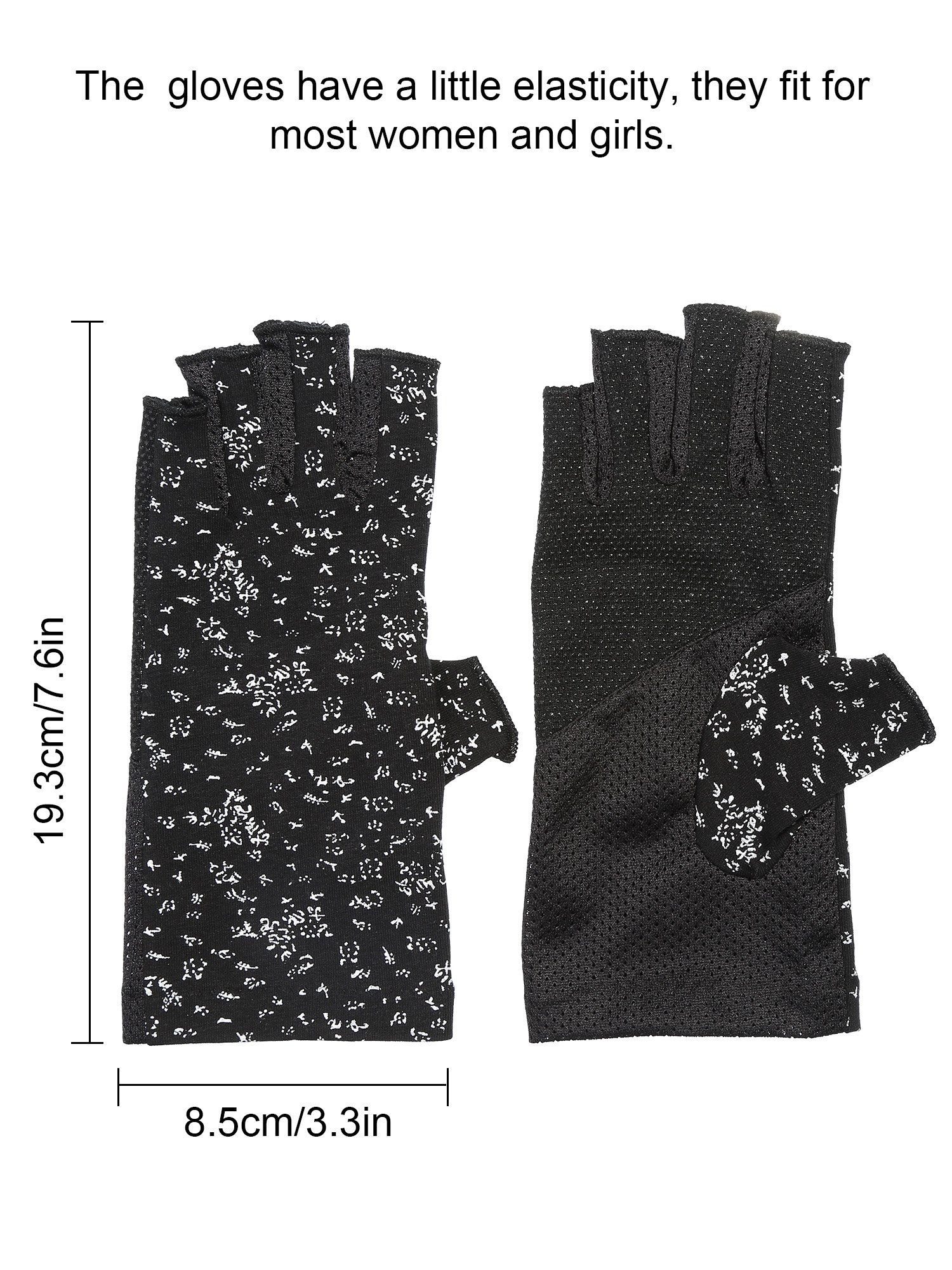 Maxdot Women's Fingerless UV Protection Gloves - Sunblock Driving Gloves for Summer, Non-Slip Cycling Mittens with Manicure Protection | Perfect for Outdoor Activities, Driving, Biking & Nail Care