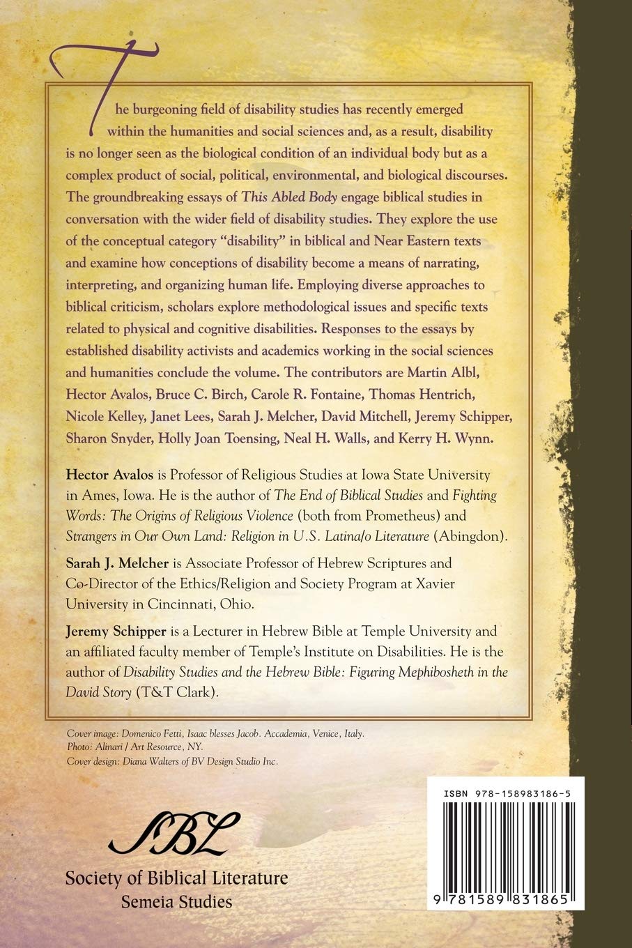 This Abled Body: Rethinking Disabilities in Biblical Studies - Semeia Studies Book | Biblical Disability Theology Research | Seminary & Bible Study Resource