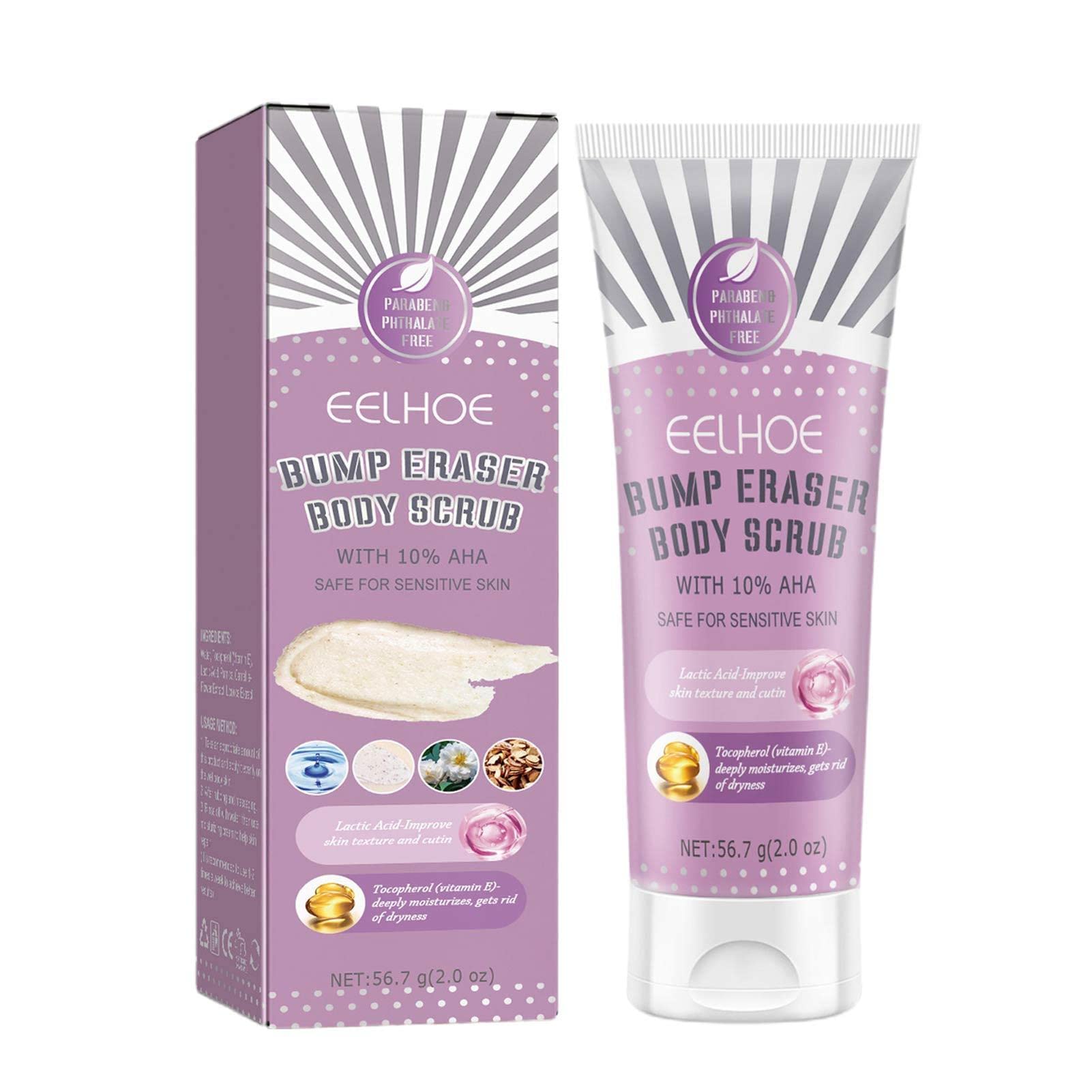 Best Moisturizing Body Scrub for Keratosis Pilaris & Strawberry Legs - Exfoliating Body Wash Cream for Women & Men | Smooth Skin Care Treatment for Dry, Rough Skin - Perfect for Shower & Spa Days