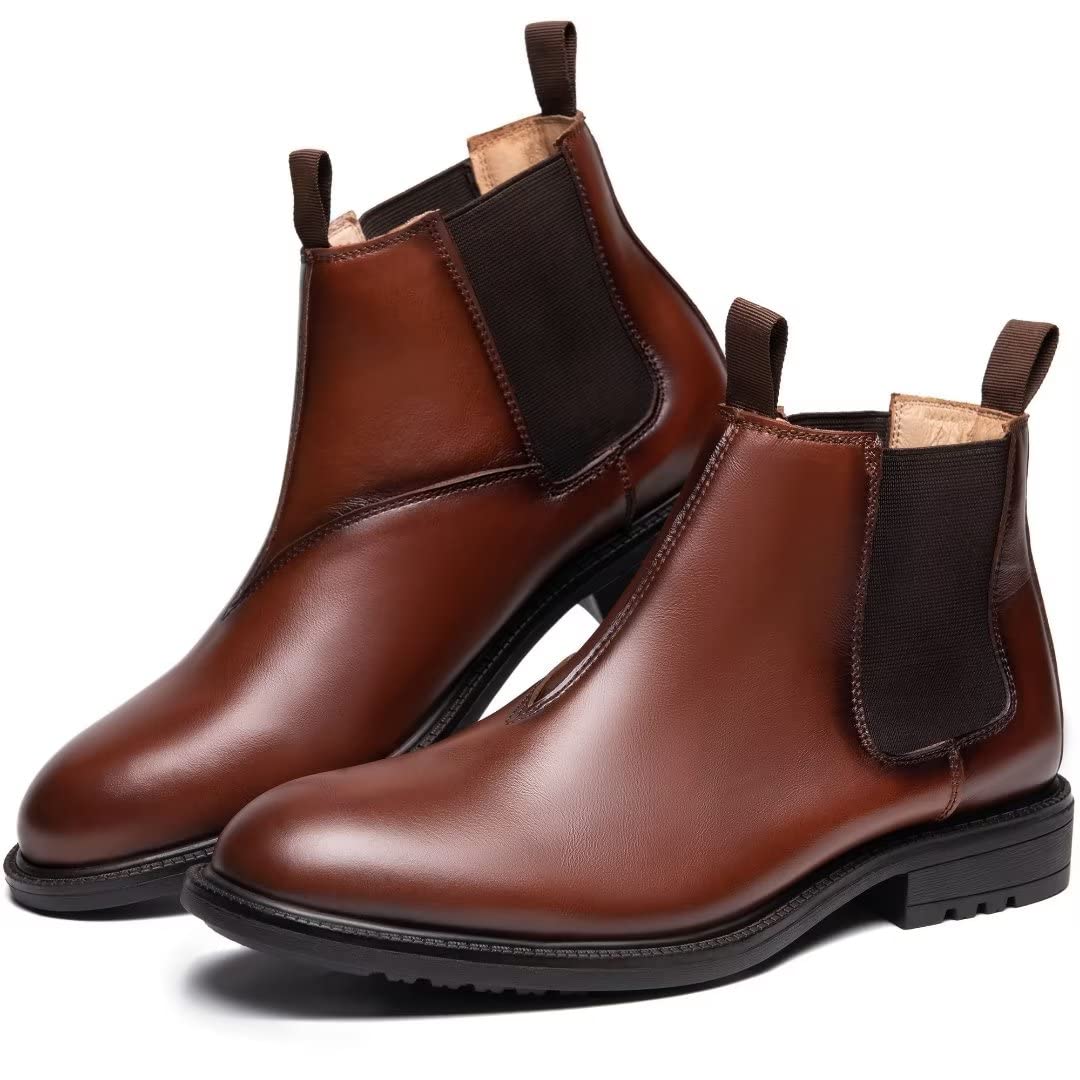 Arkbird Men's Chelsea Ankle Boots - Genuine Leather Oxford Dress Boots for Casual & Formal Wear | Perfect for Office, Parties & Everyday Outfits