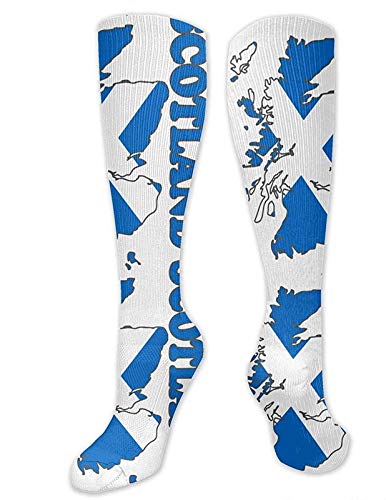 Scotland Flag Map Compression Socks - Best for Bodybuilding, Running, Nursing & Outdoor Activities - Improve Circulation & Reduce Fatigue for Athletes, Travelers & Healthcare Workers