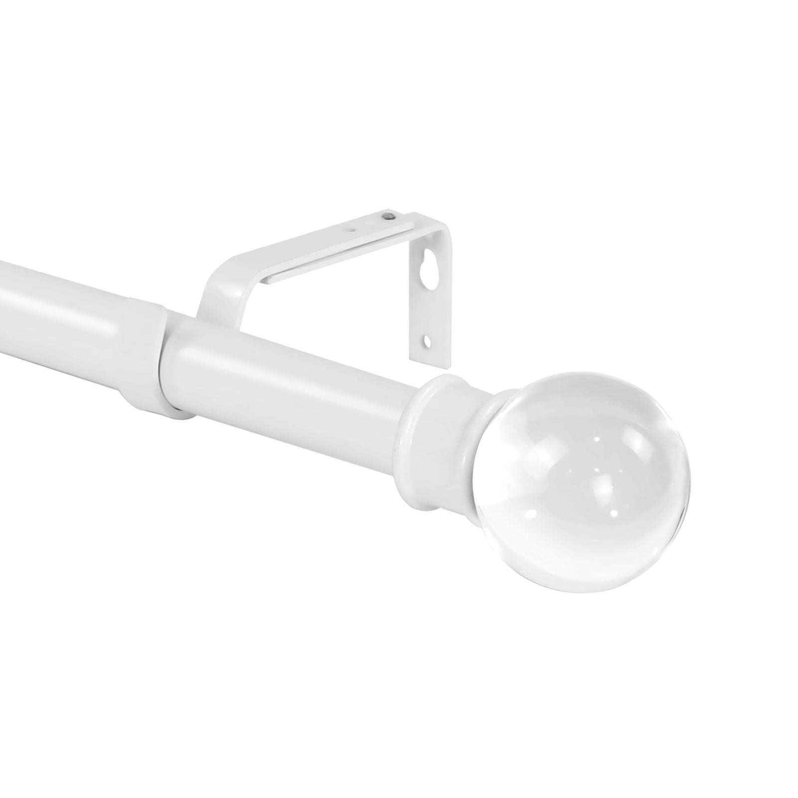 1 Inch Diameter Crystal Ball Adjustable Single Drapery Curtain Rod - Elegant Window Treatment for Living Room, Bedroom & Home Decor