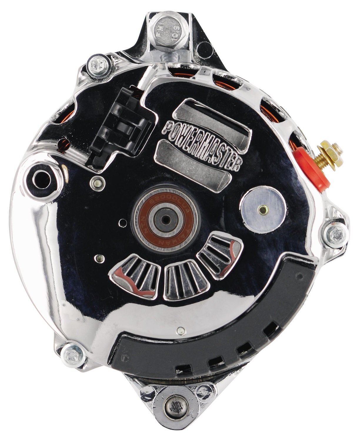 CS130 155A Chrome Alternator with Side BAT Post, No Fan & Pulley, 1-Wire or OE Hookup - Compatible with GM, Chevy, Ford, Dodge - Perfect for Automotive Repair & Performance Upgrades