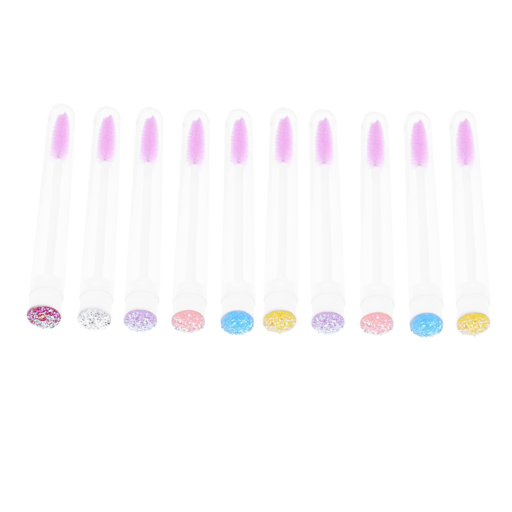 FOMIYES 10Pcs Professional Mascara Brush Set - Diamond Eyelash Tube with White Crystal Stick, Travel Makeup Accessories for Eyelash Extension & DIY Beauty | Perfect for Makeup Artists, Home Use & Travel Cosmetics Organizer