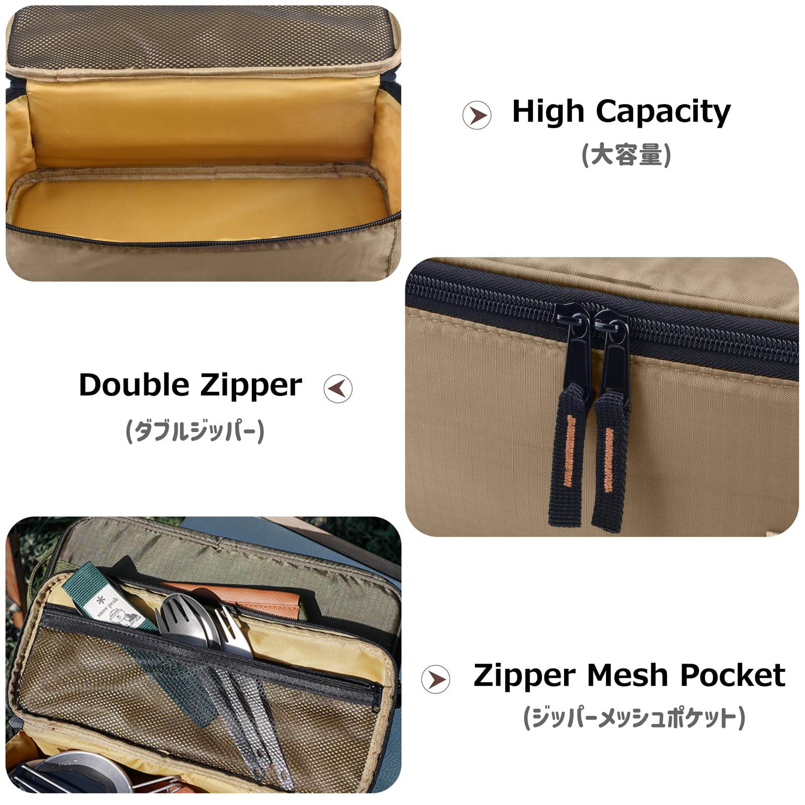 **Azarxis Portable Camping Cooking Utensils Organizer Bag - Travel Storage Pouch for Flatware, Cutlery, Digital Accessories & Makeup Brushes | Compact Case for Outdoor, Kitchen & Travel Use**