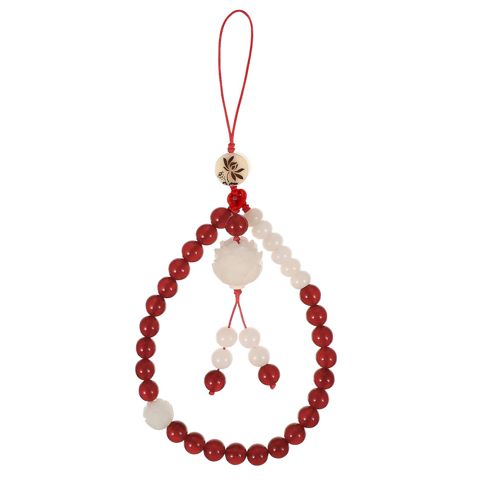 Red Agate Beaded Phone Charm Strap - Elegant Phone Wrist Strap & Lanyard with Beaded Chain for iPhone, Samsung & Smartphones - Perfect for Work, Travel & Daily Use