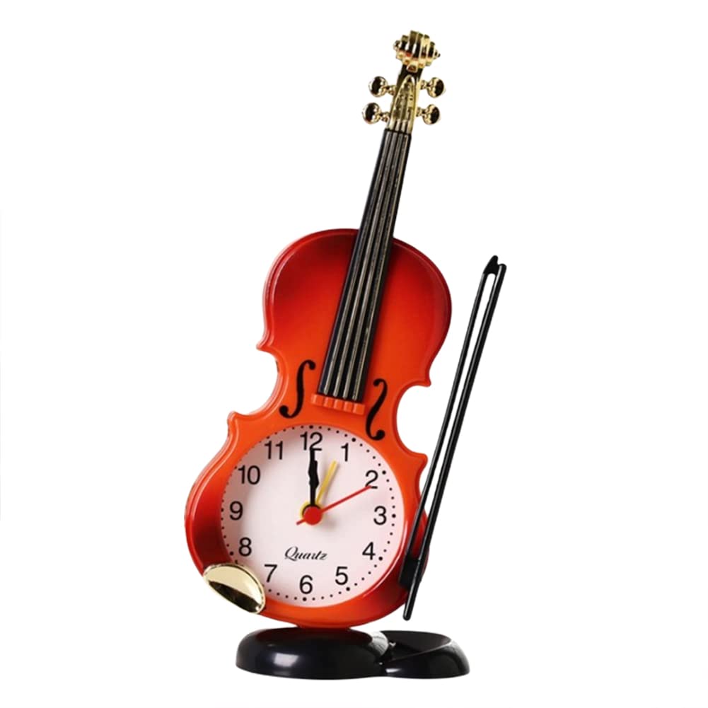 Handmade Vintage Violin Alarm Clock - Digital Desk & Bedside Clock with Elegant Violin Model, Perfect Gift for Kids & Adults - Ideal for Bedroom, Office, and Home Decor | Great for Music Lovers & Unique Gift Occasions