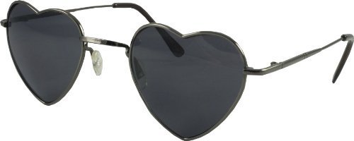 Vintage Heart-Shaped Lolita Sunglasses for Men - 1960s Retro Style Non-Polarized UV Protection - Perfect for Costume Parties, Vintage Fashion & Summer Outdoor Activities