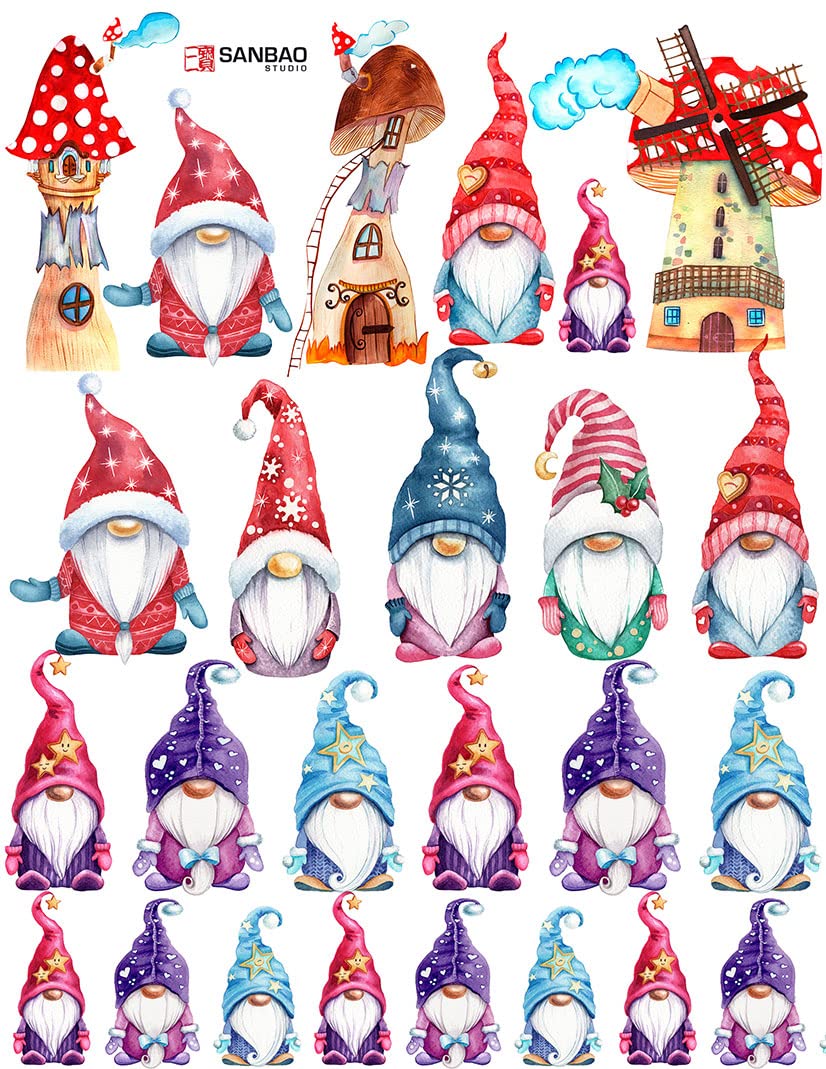 Premium Ceramic Decals for Overglaze & Enamel - Whimsical Gnome Designs - DIY Pottery & Glass Decor - Perfect for Handmade Mugs, Plates & Home Decor Projects