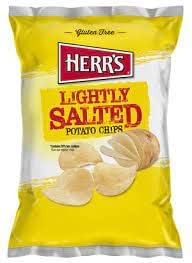 Herr's Lightly Salted Potato Chips - 8oz (12 Pack) - Crispy Low Sodium Snacks for Healthy Munching - Perfect for Parties, Lunch Boxes & Movie Nights