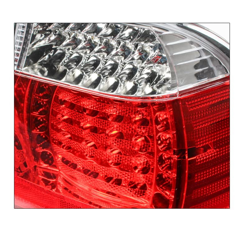 Bright Red LED Tail Brake Lights Rear Lamps - Compatible with 2002-2005 BMW 3 Series E46 Sedan 4Dr - Enhanced Visibility & Safety for Night Driving