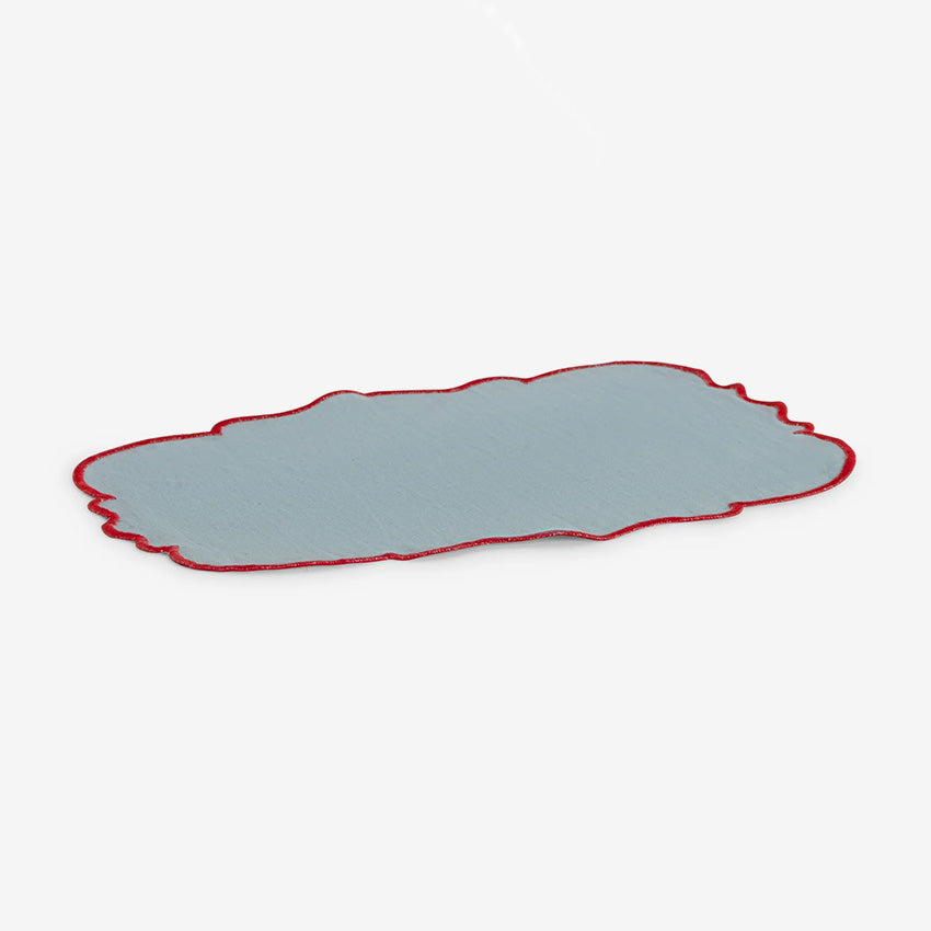 Bitossi Home Smerlo Scalloped Placemats Set of 2 - Elegant Table Setting for Dinner Parties & Home Decor