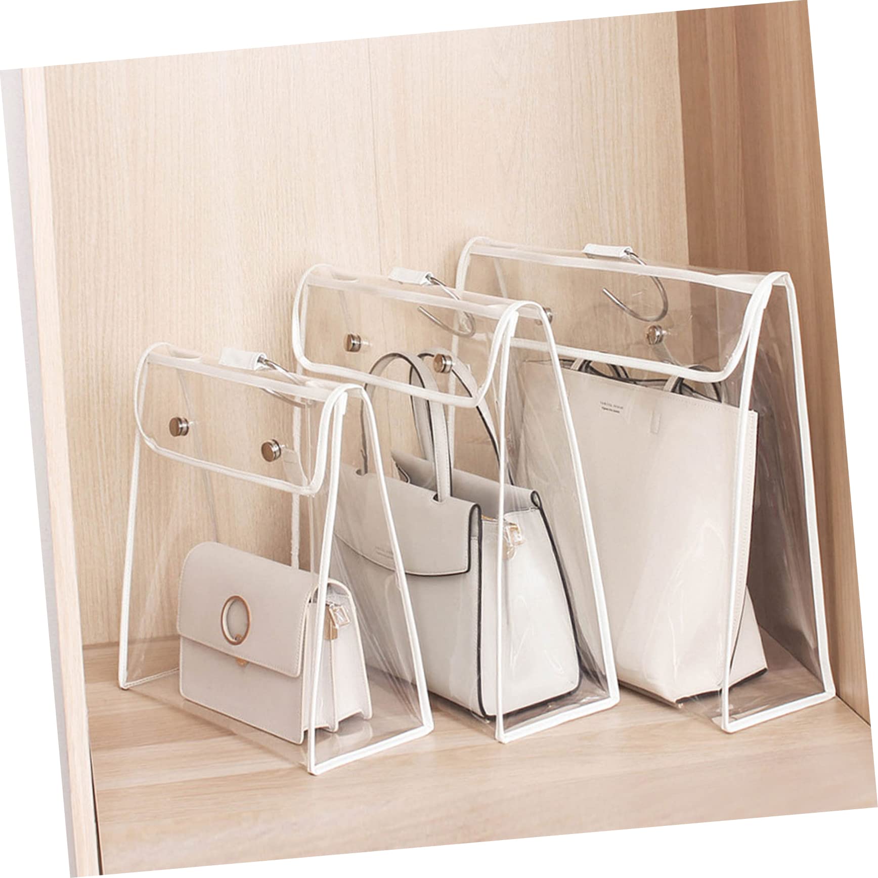 DOITOOL Clear Handbag Organizer & Purse Storage Bag - Hanging Wardrobe Hook Holder, Tote Protector & Clothing Storage Organizer for Travel, Home & Office Organization
