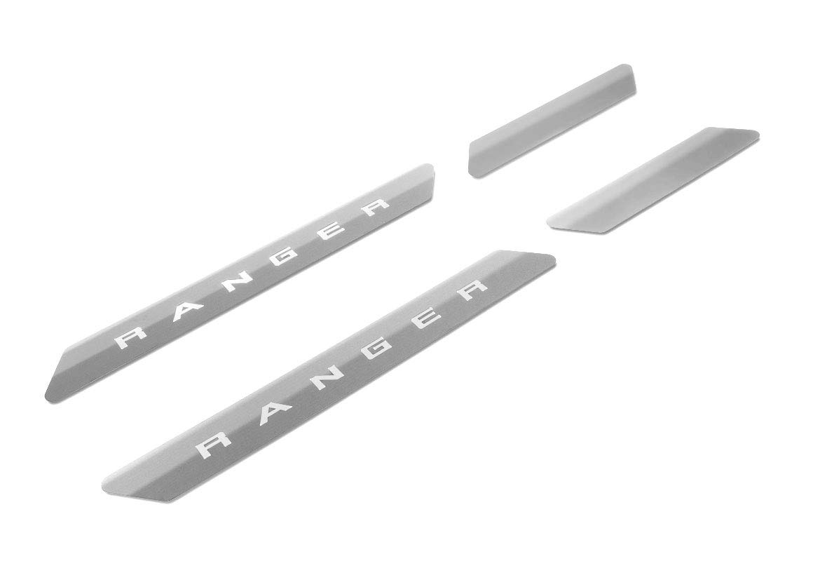 2019-2020 Ford Ranger Supercrew OEM Polished Door Sill Plates - Premium Stainless Steel Protection for Truck Cab Entry (Perfect for Off-Roading & Daily Commute)
