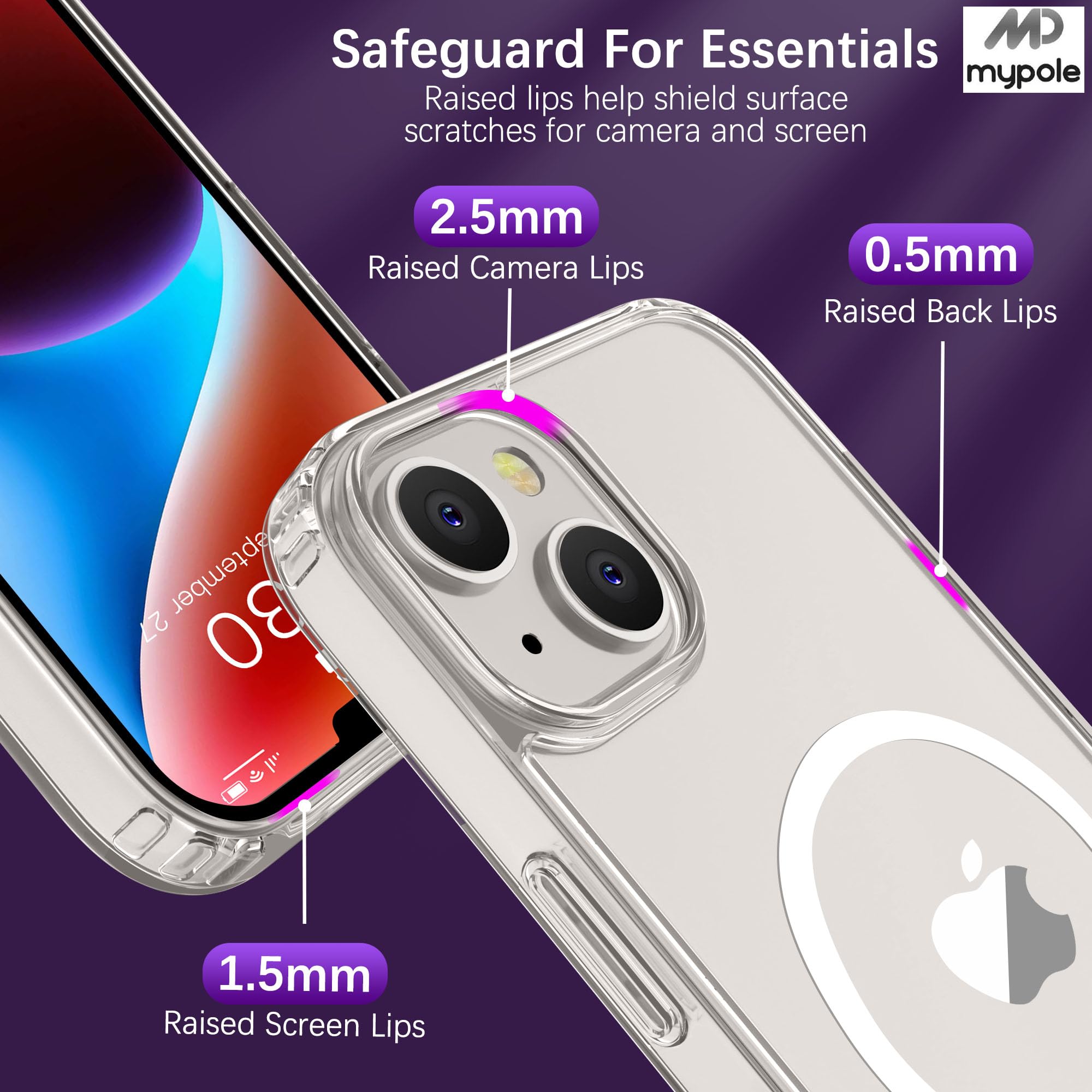 Magnetic Clear iPhone 14 Pro Case 6.1 Inch | Military Grade Protection | Magsafe Compatible | Anti-Yellowing | Supports Wireless Charging | Perfect for Everyday Use, Travel & Outdoor Activities