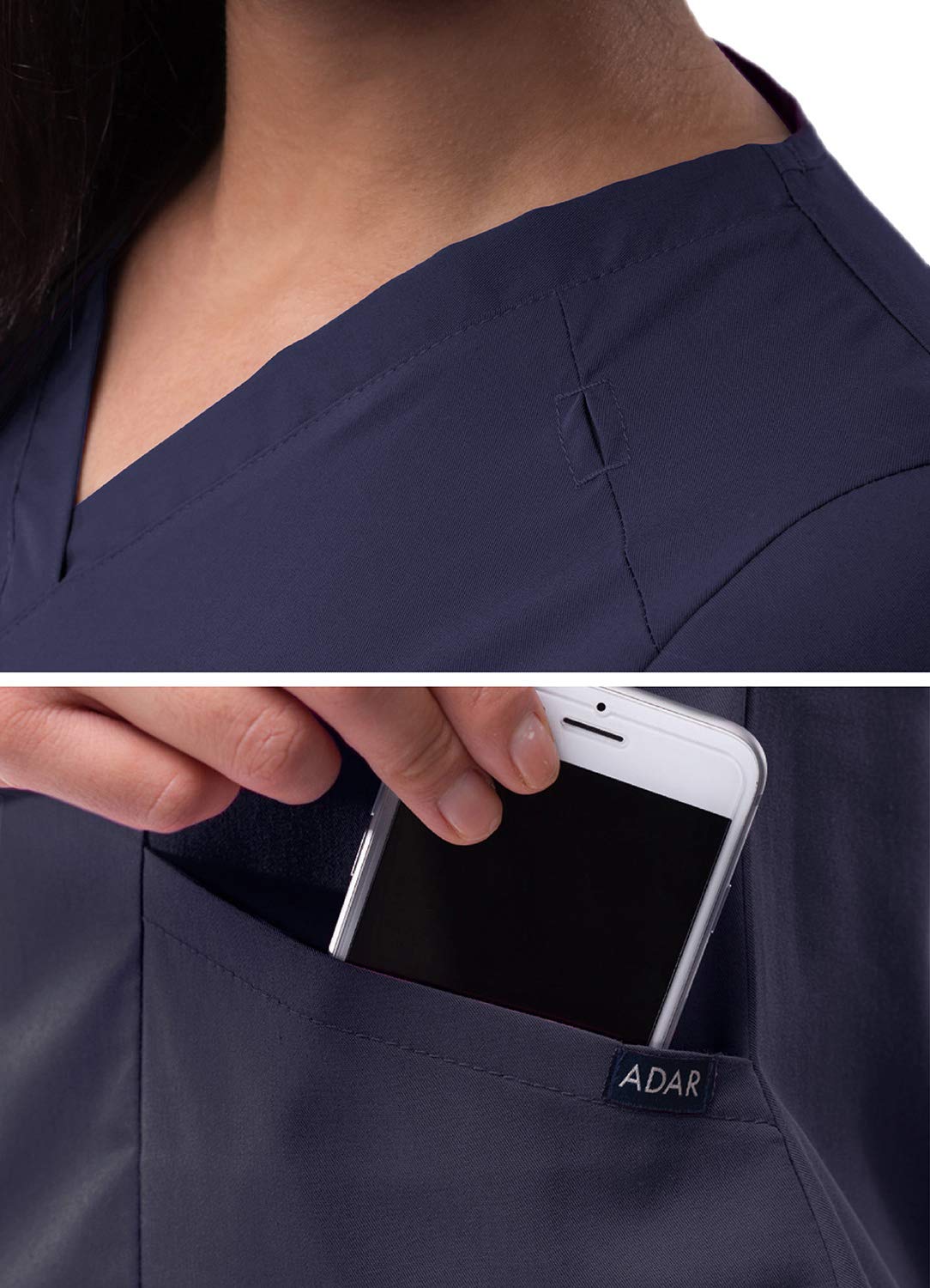 Adar Pro Women's Scrubs - Stylish Tailored Peplum Scrub Top for Nurses, Doctors & Healthcare Professionals | Comfortable Medical Uniform for Long Shifts