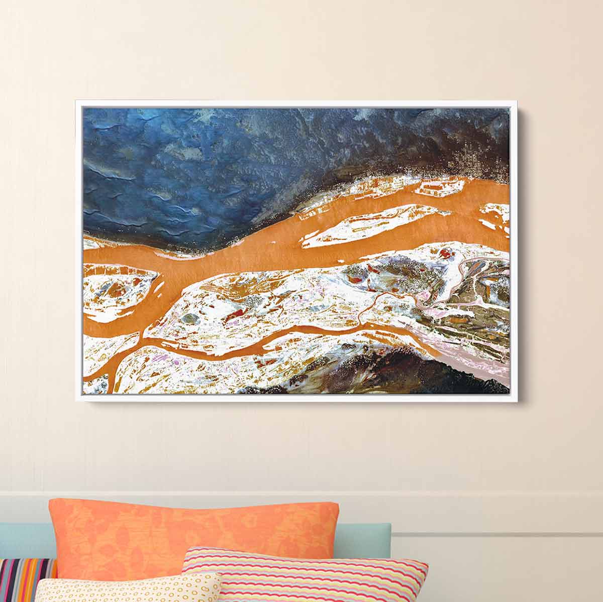 Orange Abstract Wall Art Canvas Painting - Modern Home Decor for Living Room, Bedroom & Office | 3898