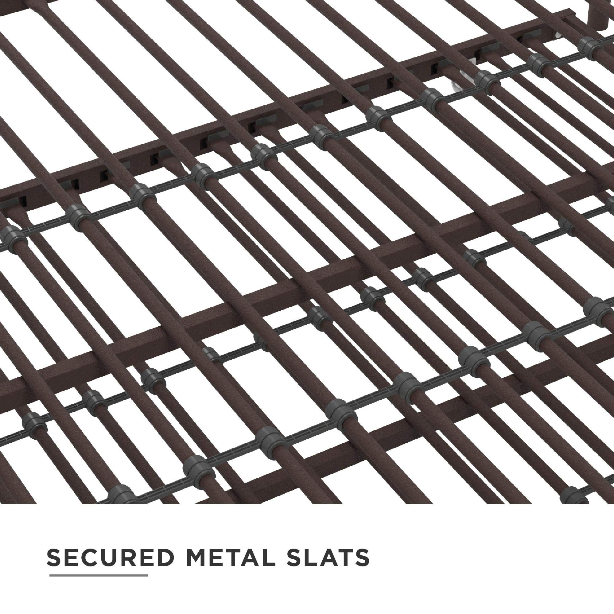 DHP Manila Metal Daybed with Trundle - Queen/Full Size Bronze Frame - Perfect for Guest Rooms, Dormitories & Small Spaces