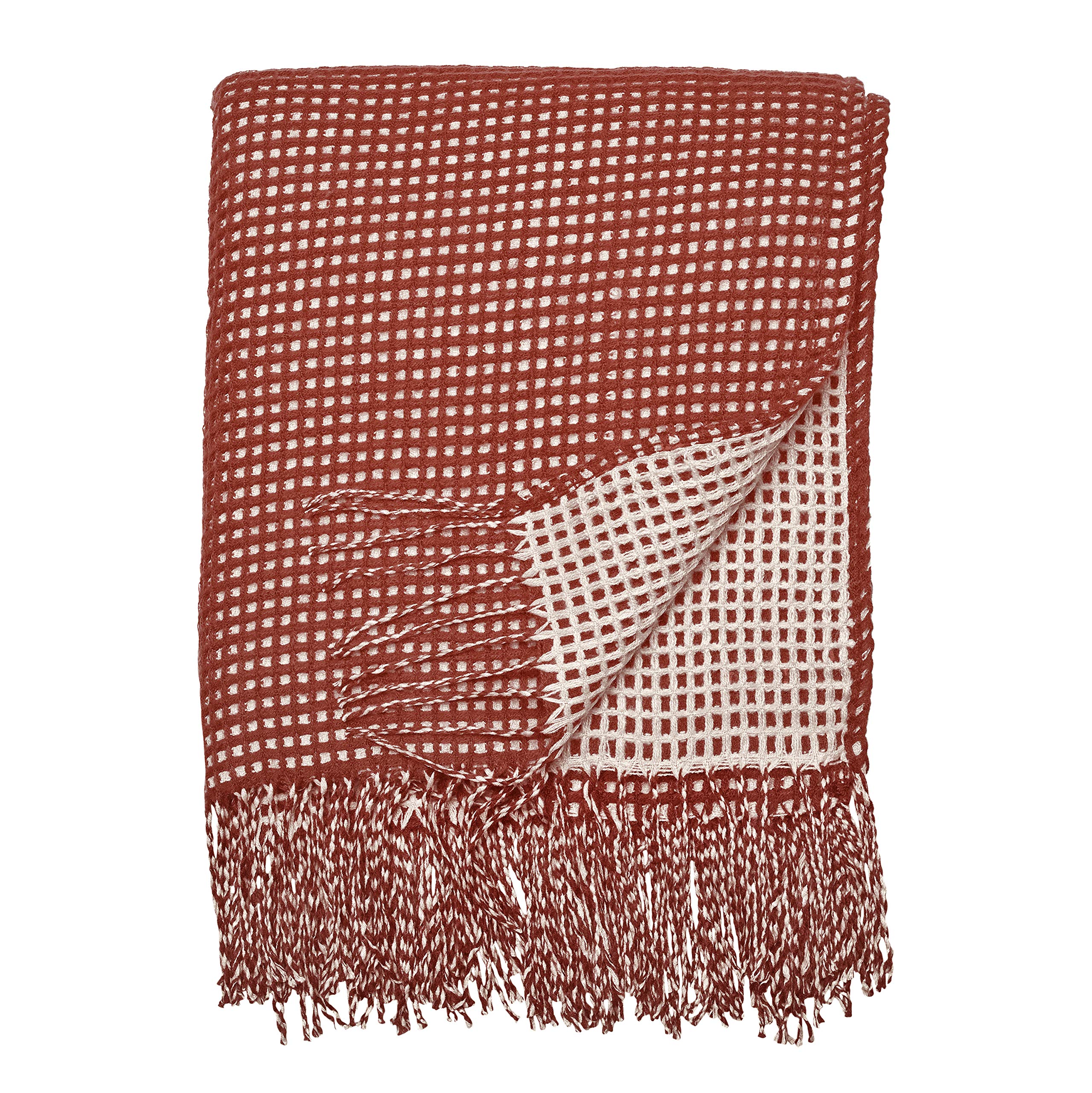Classic Accessories 66x59 Inch Reversible Spice Indoor Outdoor Throw Blanket for Sofa, Bed, and Patio Use