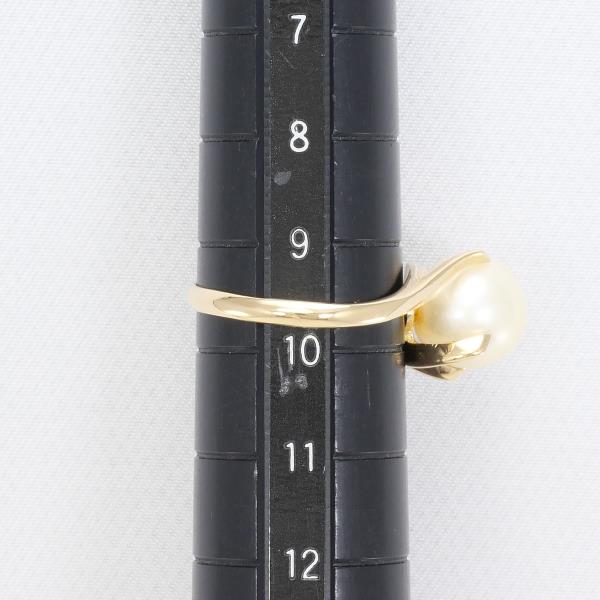 18K Yellow Gold Pearl Ring - 9mm Round Cultured Pearl Jewelry for Women, Elegant Bridal & Evening Wear Accessory