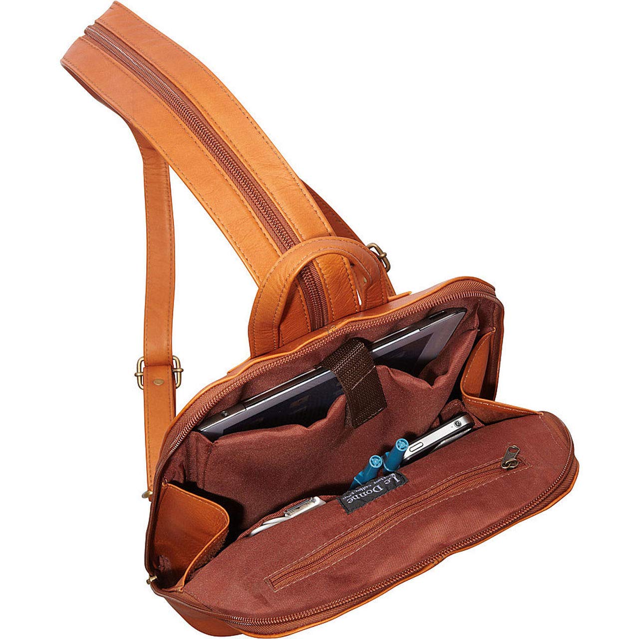 Premium Full-Grain Colombian Vaquetta Leather Backpack for Women - Tech-Friendly 11