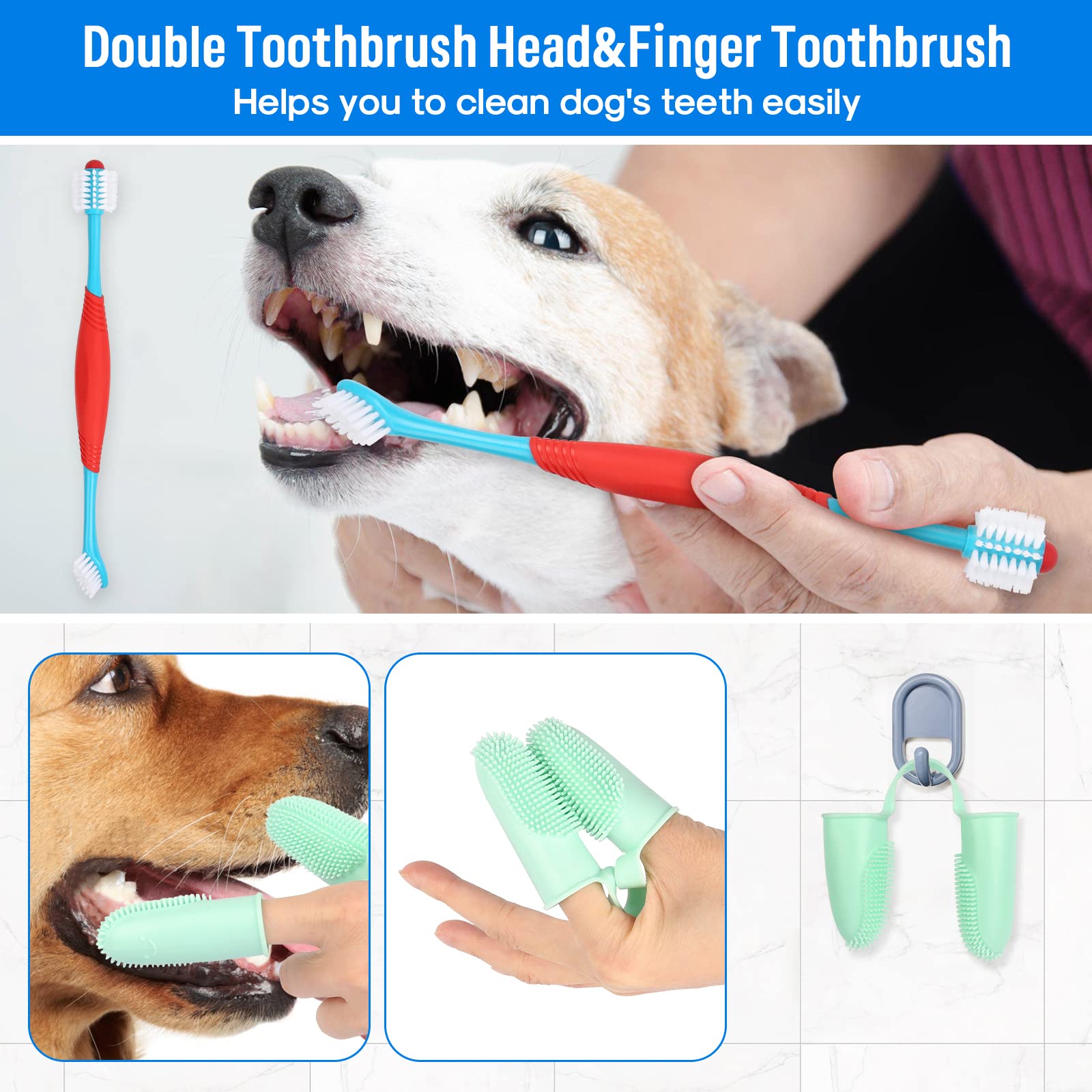 **5-Mode Ultrasonic Dog Teeth Cleaning Kit - Plaque & Tartar Remover for Pets, 10-in-1 Dental Care Set with Toothbrush (Black) - Perfect for At-Home Pet Oral Hygiene & Fresh Breath**