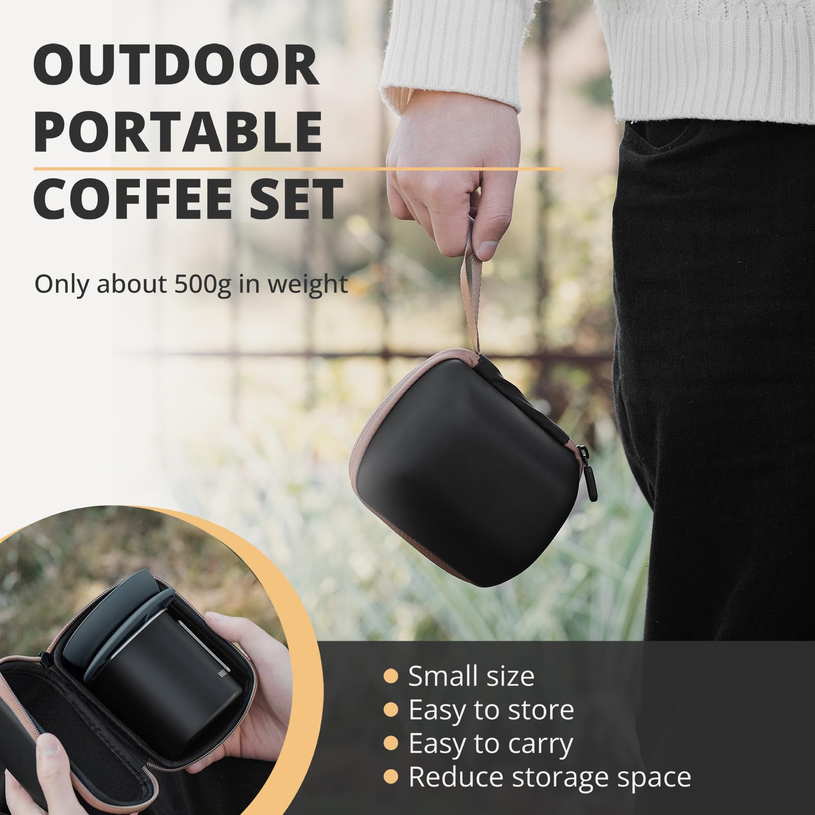 Portable Collapsible Silicone Pour Over Coffee Maker Set - Reusable Single Cup Dripper with 10 Paper Filters (1-2 Cup, Green) - Perfect for Camping, Travel & Home Brewing