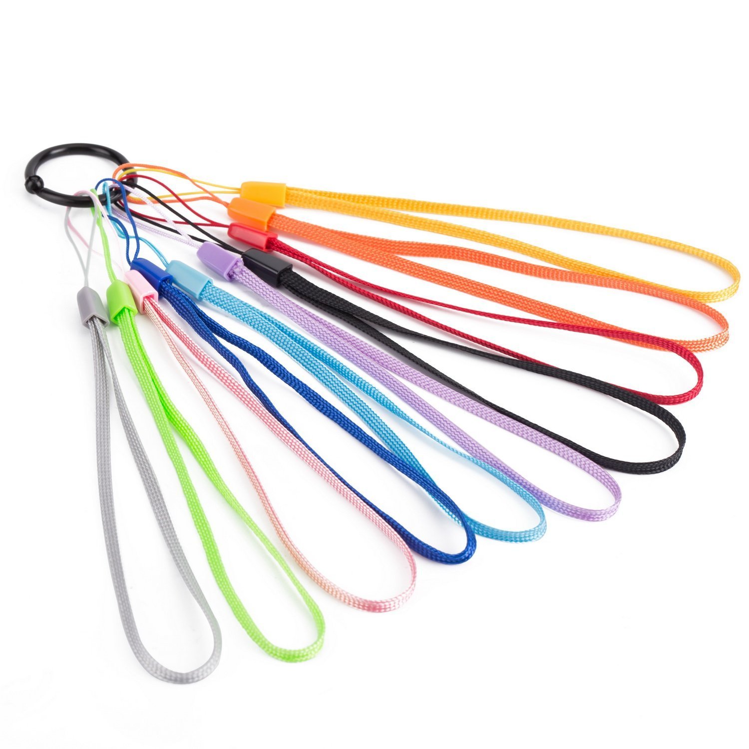 Enfain Lightweight Bracelet Straps for USB Drives - 10-Pack Colorful Hand Grip Lanyards for Office & Travel