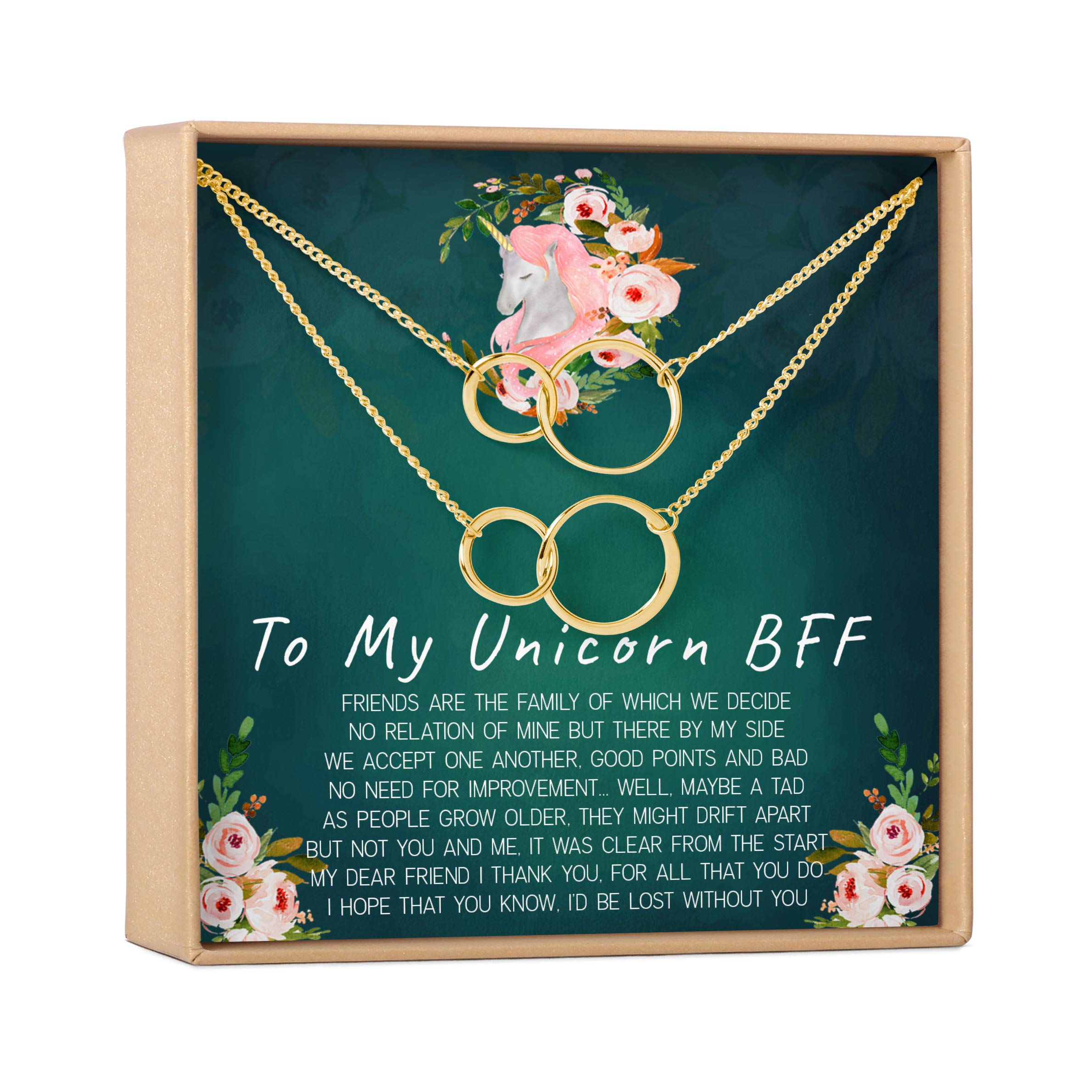 Best Friend Necklace - BFF Jewelry Gift Set for Long Distance Friendship, Heartfelt Card & Quotes, Perfect for Birthdays, Holidays & Anniversaries | Ideal for Best Friends, Sisters & Couples to Cherish Memories