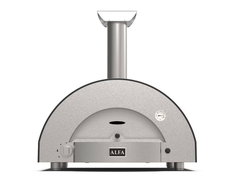 Alfa Classico 2 Pizza 38-Inch Wood Burning Outdoor Pizza Oven in Grey - Perfect for Backyard Cooking, Italian Cuisine & Family Gatherings