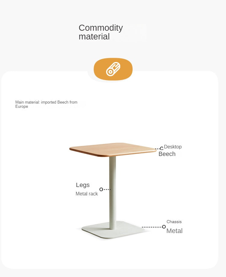 Modern Solid Beech Wood Square Coffee Table - Stylish & Durable Living Room Furniture for Small Spaces & Apartments