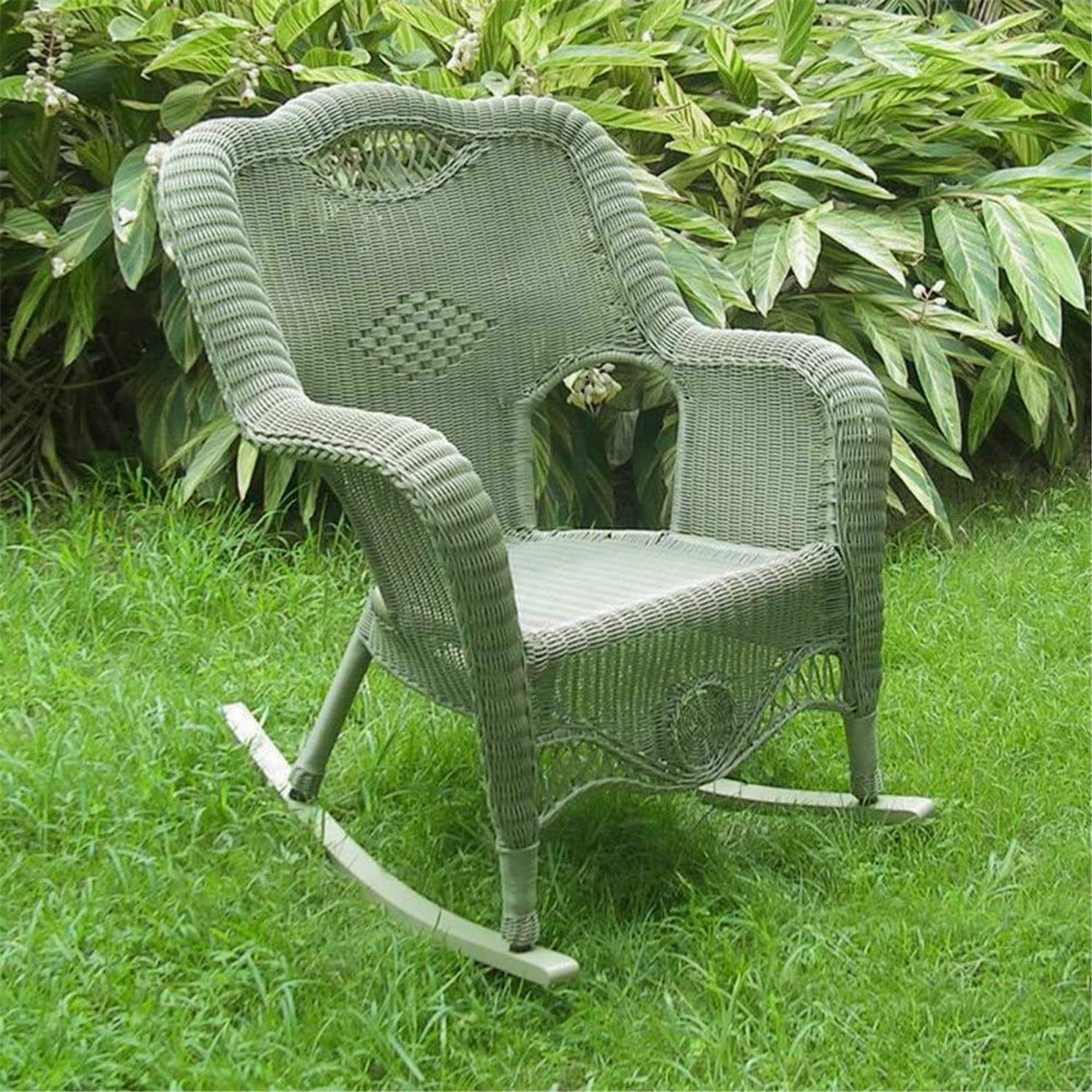 Premium Resin Wicker Rocking Chair for Indoor & Outdoor Use - Comfortable Patio, Garden, Porch, and Living Room Furniture - Weather-Resistant & Durable Relaxation Chair