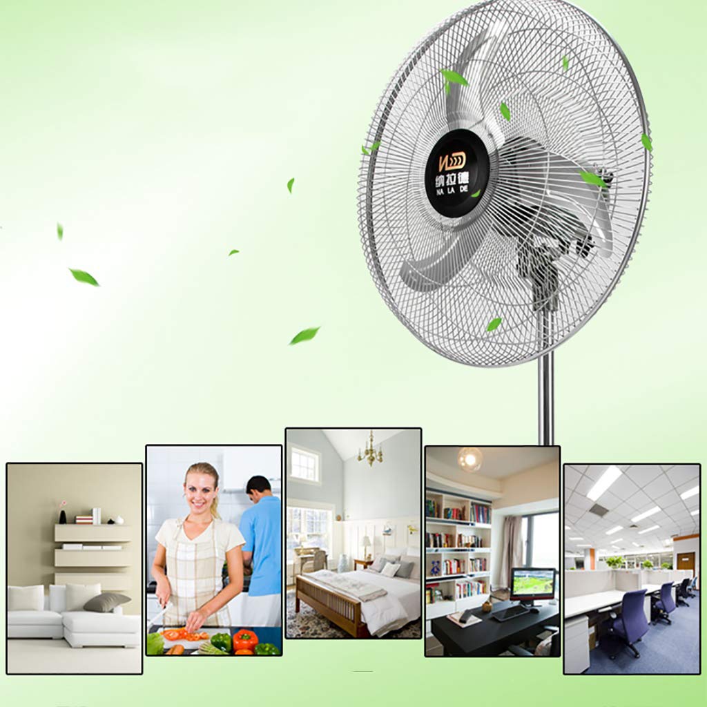 3-Speed Oscillating Pedestal Fan with Adjustable Height & Pure Copper Motor - Powerful Cooling for Home, Office, Shop & Factory - Ideal for Summer, Workplaces & Large Spaces