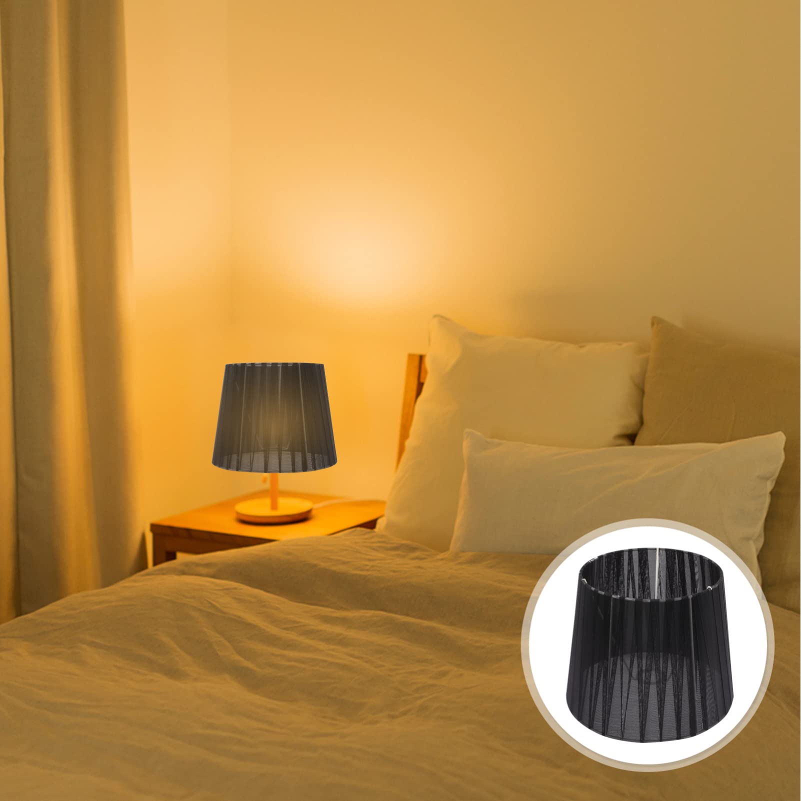 Simple Fabric Lamp Shade - Small Barrel Clip-On Lampshade for Table & Floor Lamps | Perfect for Bedroom, Living Room & Office Lighting Decor