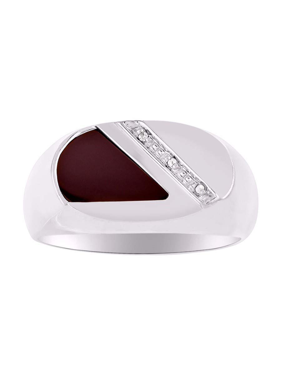 Rylos Men's Sterling Silver Designer Onyx Ring with Diamonds & Genuine Black Onyx - Sizes 8-13 | Elegant Mens Jewelry for Weddings, Parties & Formal Occasions