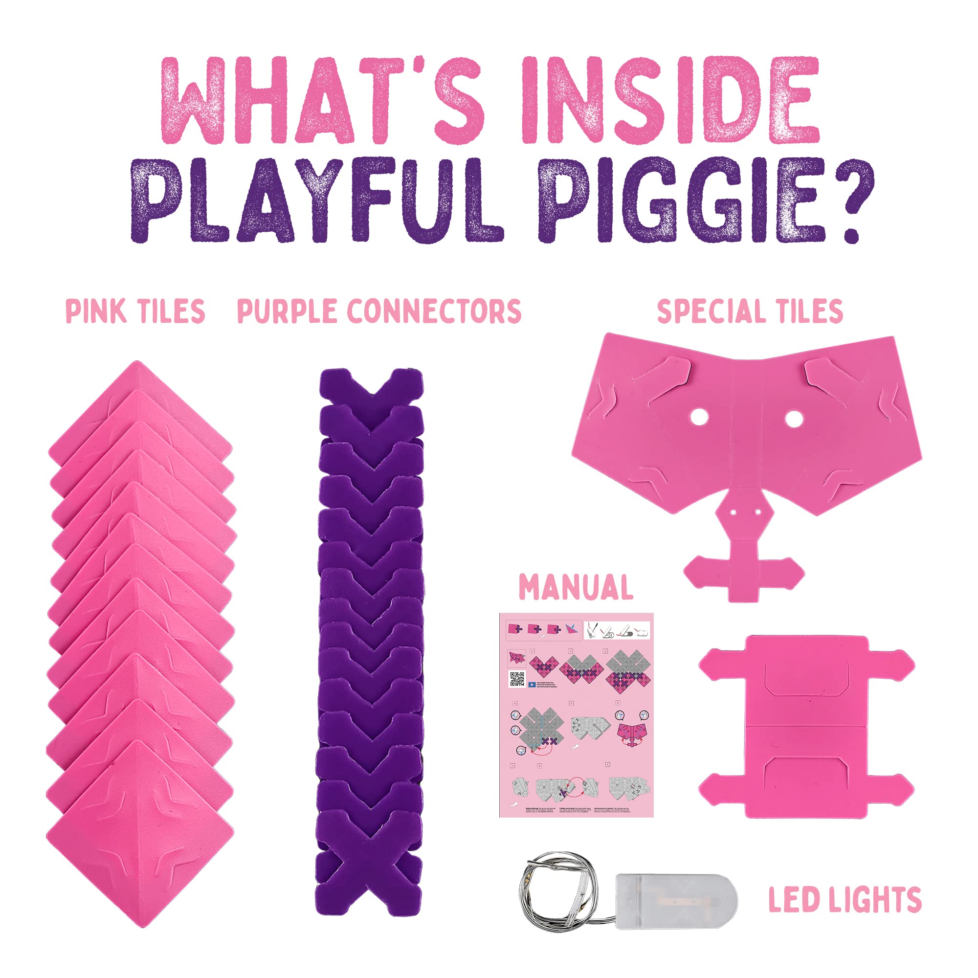 Creatto Barnyard Buddies – 3D Light-Up Puzzle Kit with LED Lights | DIY Building Toy Set for Kids (Brilliant Bunny, Dazzling Ducky, Playful Piggie) | 12-Piece Educational STEM Gift | Perfect for Birthday Parties, Easter Baskets, Christmas Stocking Stuffers & Night Light Decor