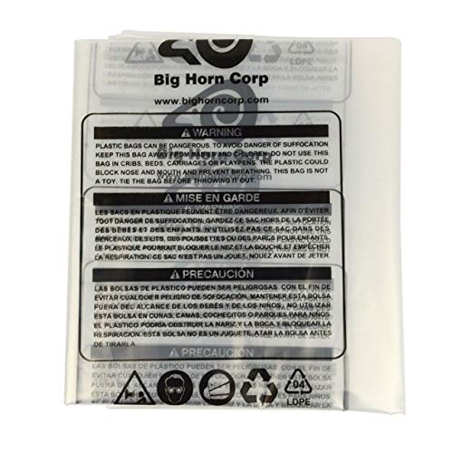 Big Horn 11785 - 16.5 Inch Clear Plastic Dust Collection Bags (75 Bags Total - 15 Packs of 5) for Woodworking, Sanding & Workshop Cleanup