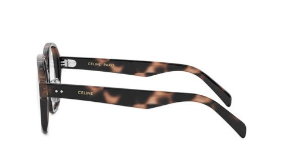 Celine THIN CL50151F 055 Shiny Havana Geometric Women's Eyeglasses - Trendy Cat Eye Glasses for Women, Lightweight & Stylish Frame for Everyday Wear, Office, or Special Occasions