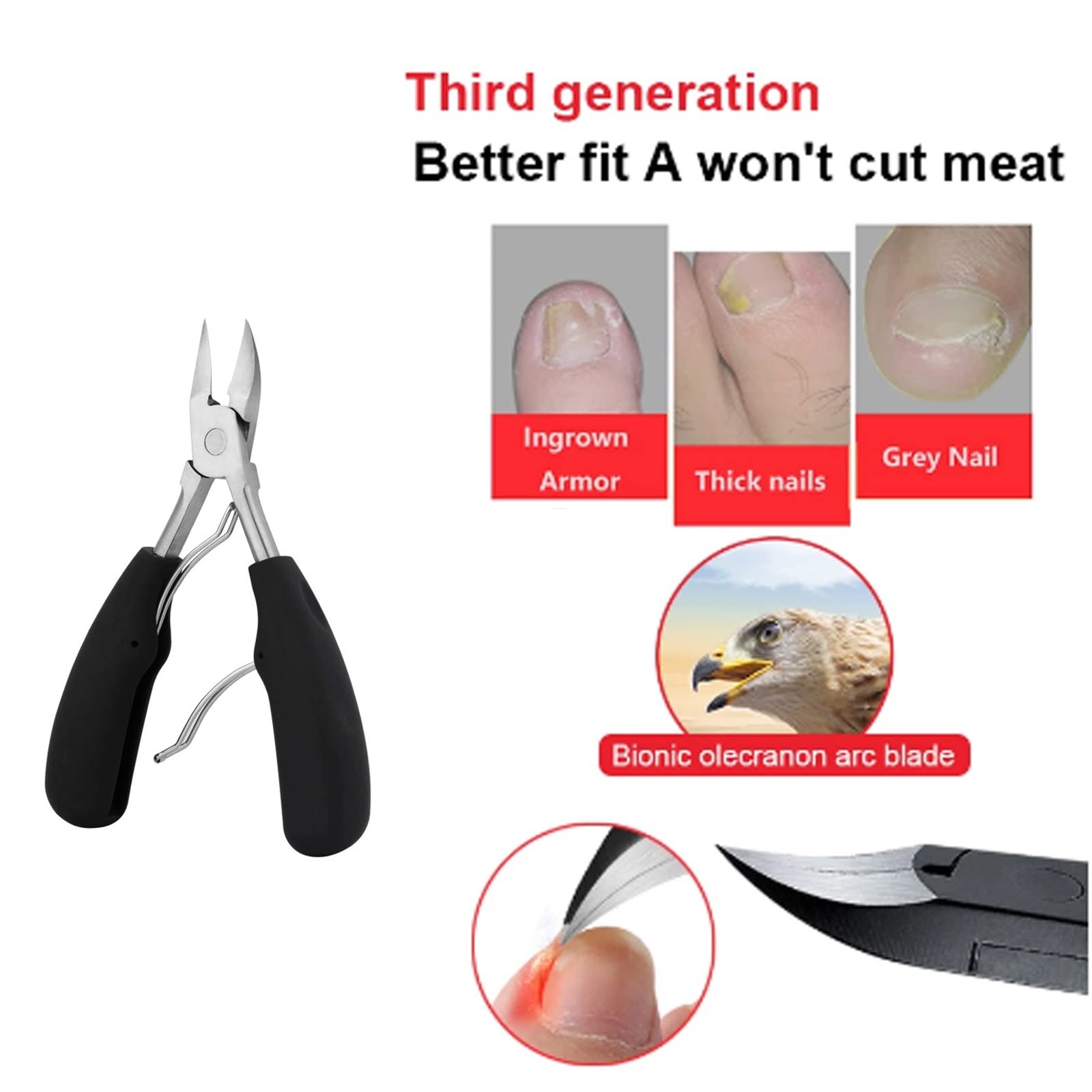 Professional Stainless Steel Nail Clippers & Toenail Trimmer Kit - Ingrown Toenail Tool, Manicure Scissors, Pedicure Pliers for Men & Women - Perfect for Home Grooming, Salon Use & Travel Nail Care