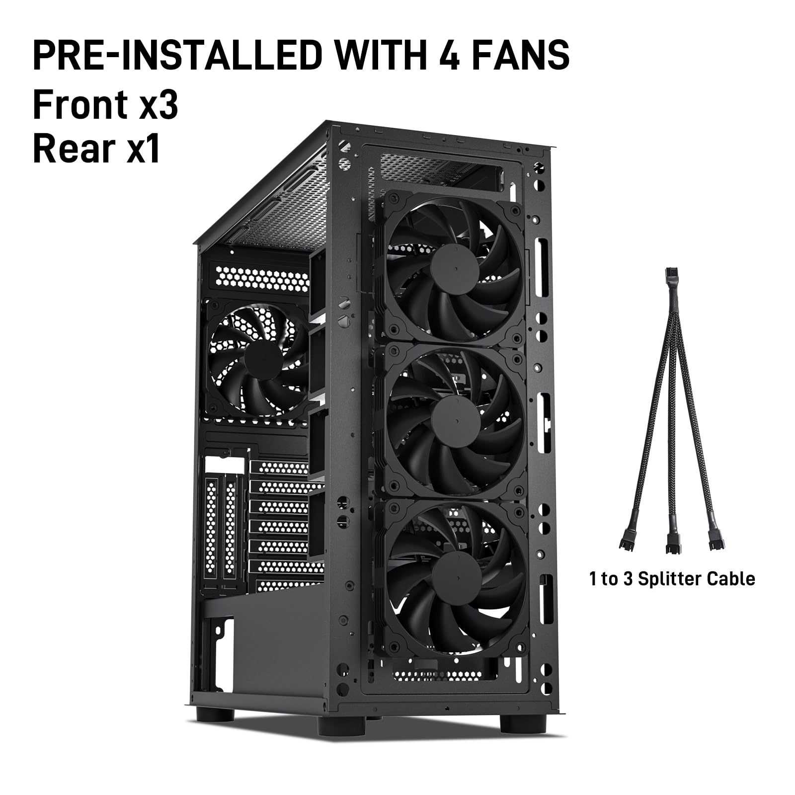 DARKROCK Classico Storage Master ATX NAS Computer Case - Mid Tower PC Case with 4x120mm Fans, USB 3.0, 10 x 3.5