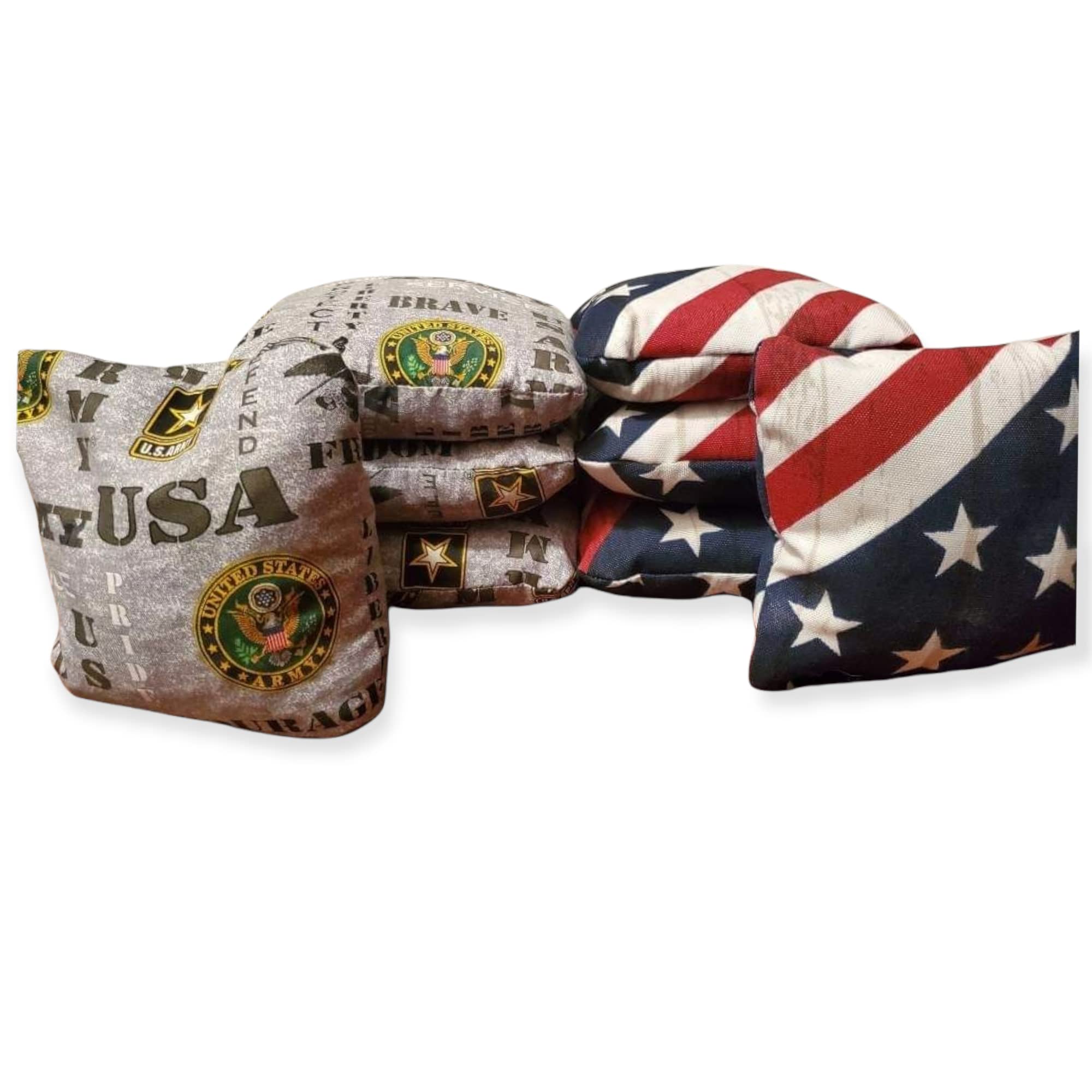 Premium United States Army Cornhole Bags Set of 8 - Regulation Weight & Size for Outdoor Games, Tailgating, BBQs, and Backyard Fun